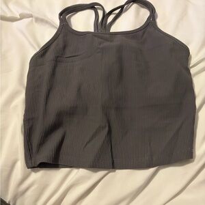 Born Primitive Gray Ribbed Tank Top